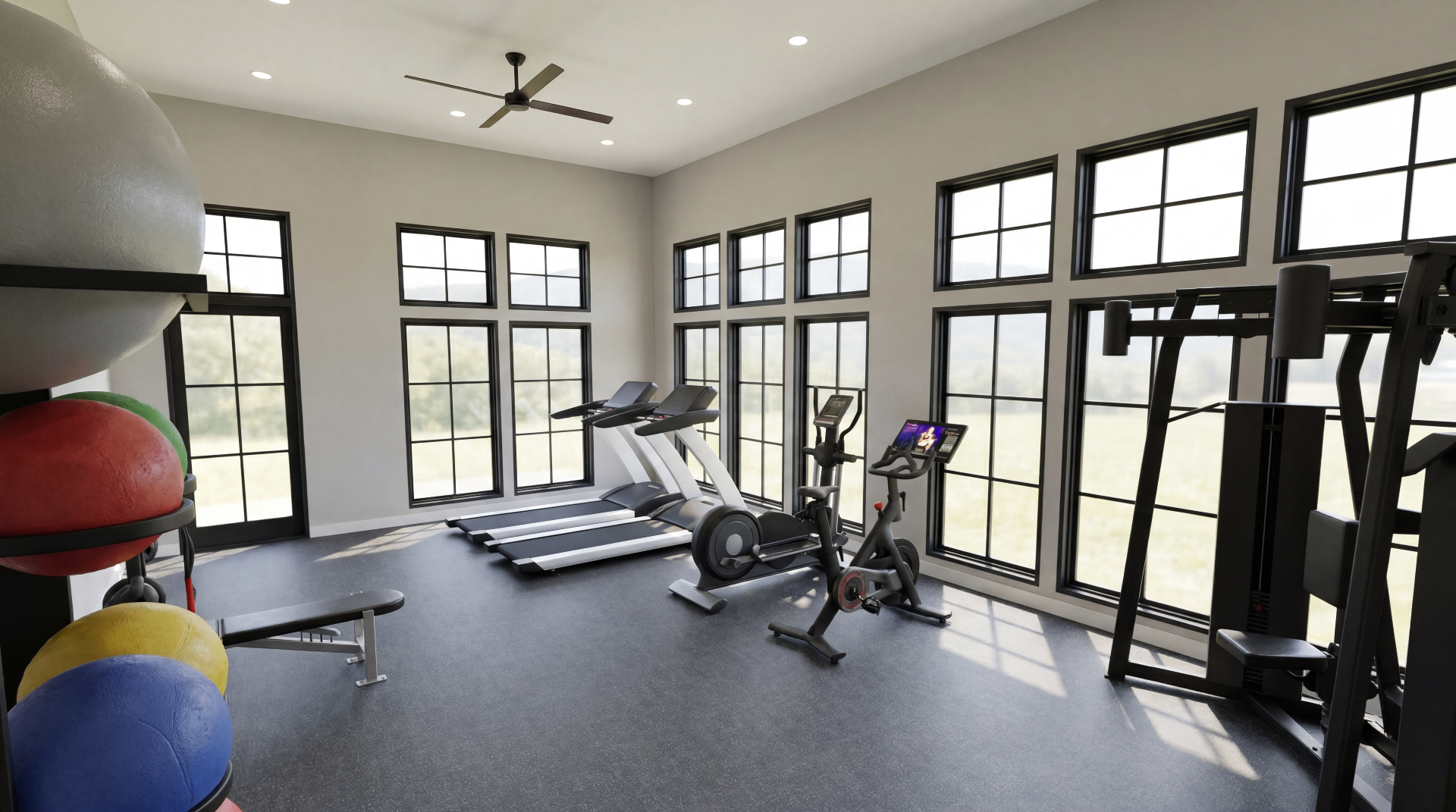 Light-filled fitness studio