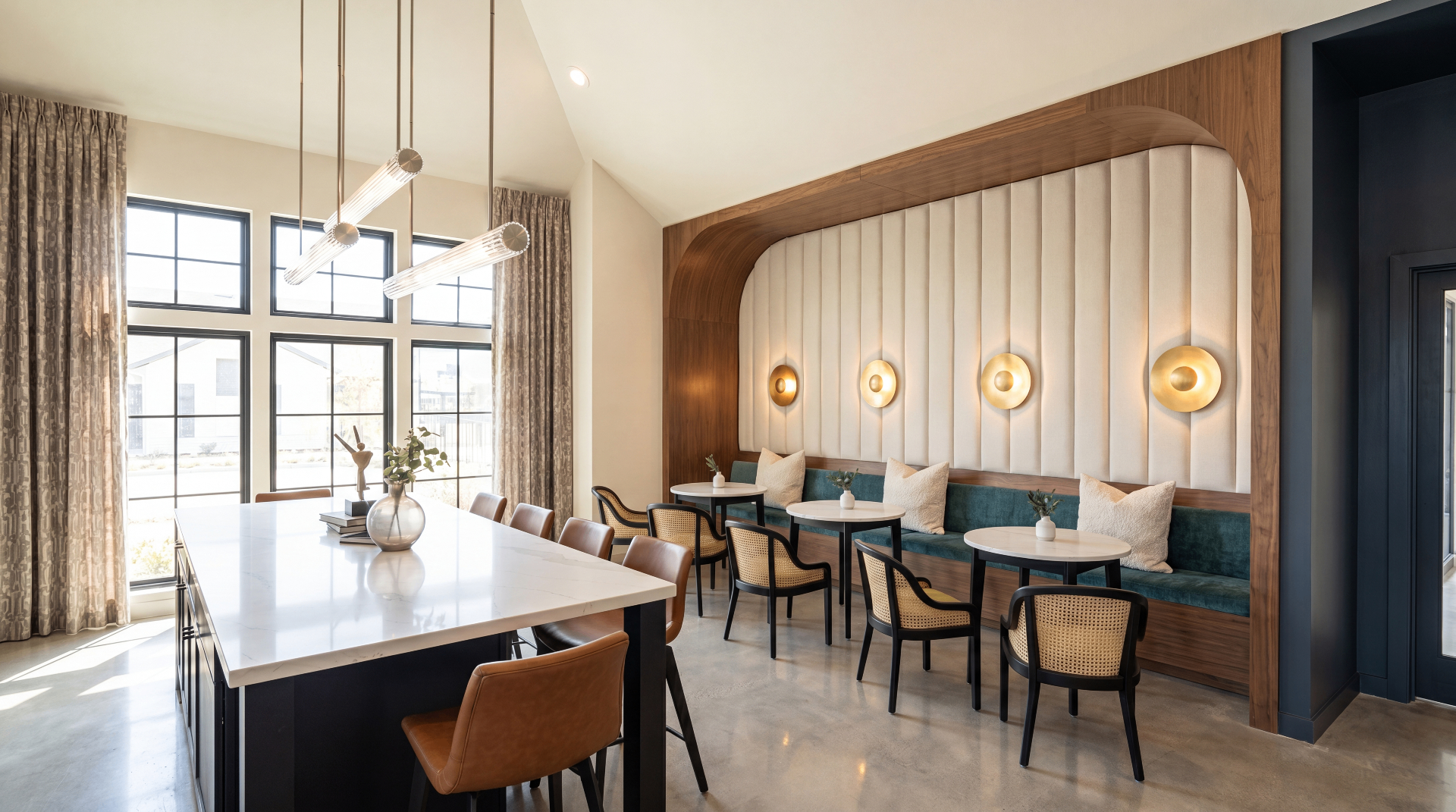 LIVA clubhouse banquet and lounge area